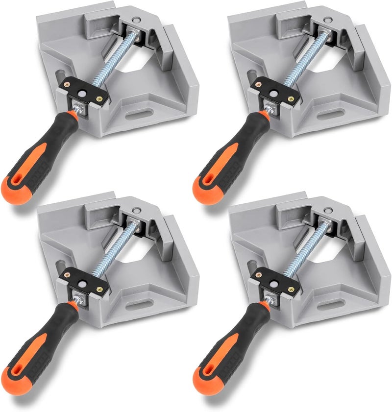 ISWEES Corner Clamp for Woodworking 4PCS 90 Degree Right Angle Clamp with Adjustable Aluminum Alloy Swing Jaw, Single Handle Clamps for DIY Woodworking, Photo Framing, Welding - Image 1